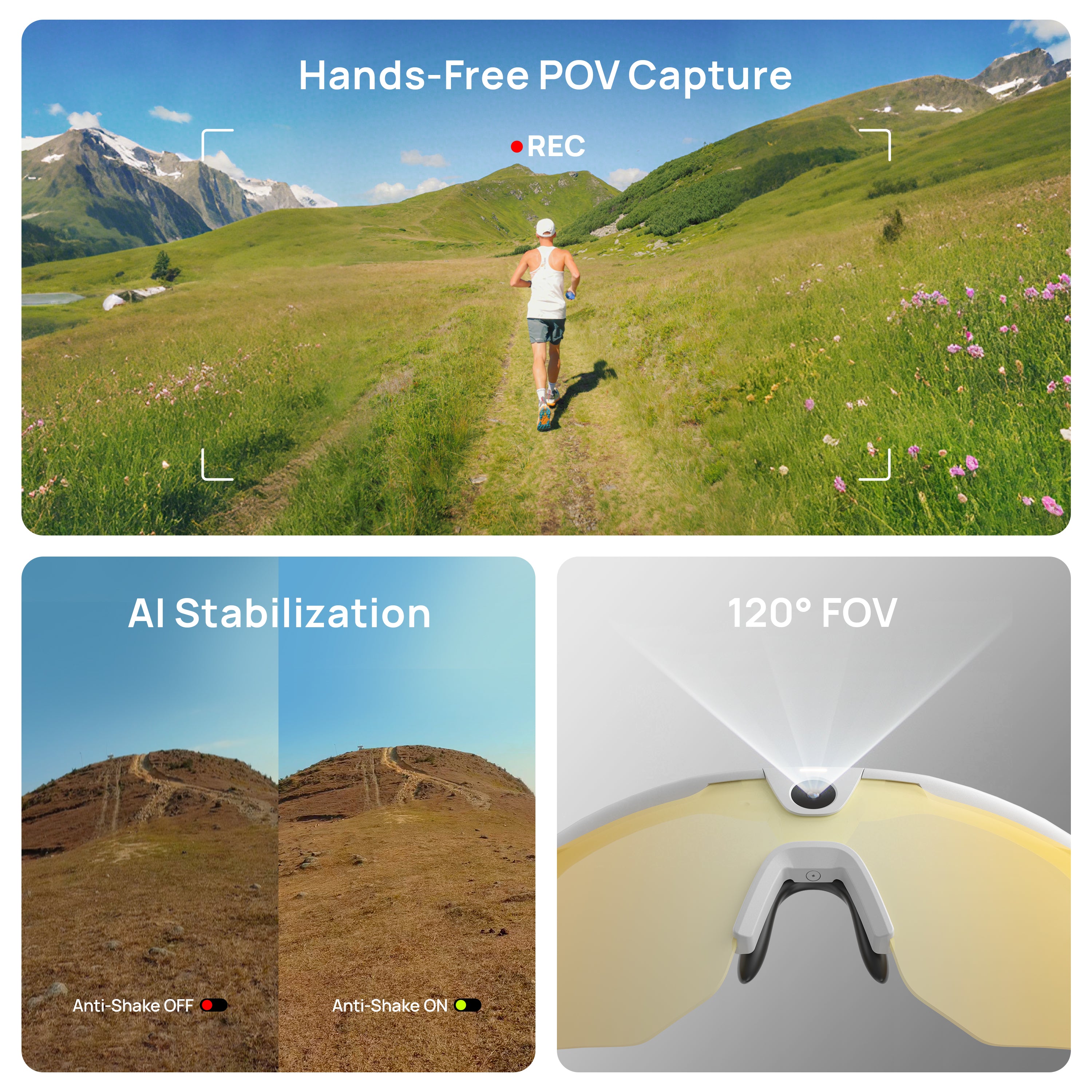 BleeqUp Ranger AI Sports Camera Glasses (White Frame) - Lenses by Zeiss